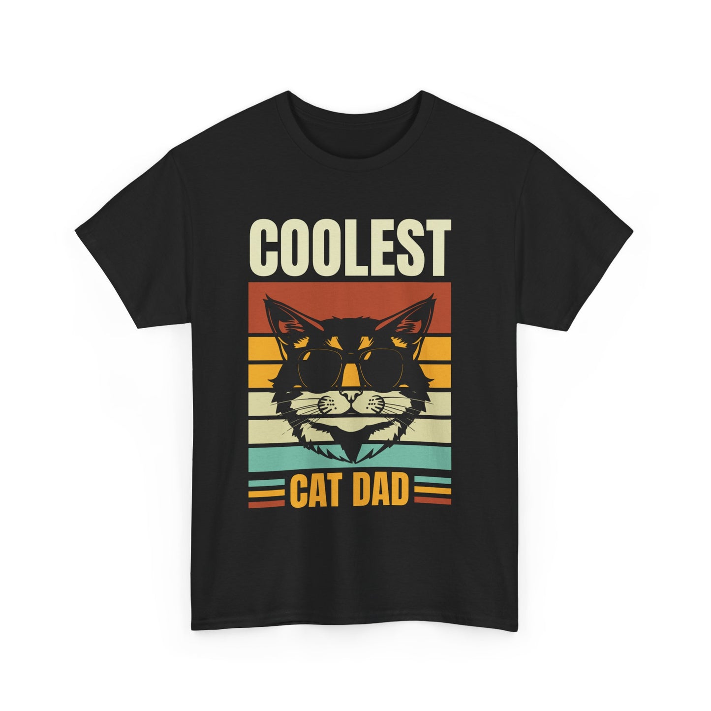 "Coolest Cat Dad" - Unisex Heavy Cotton Tee