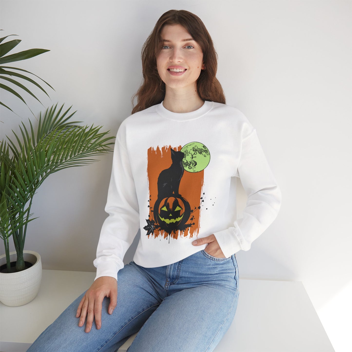 Moon Cat Crewneck Sweatshirt