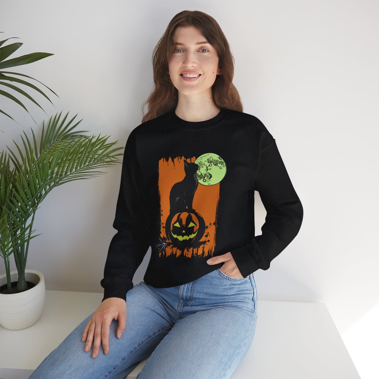 Moon Cat Crewneck Sweatshirt
